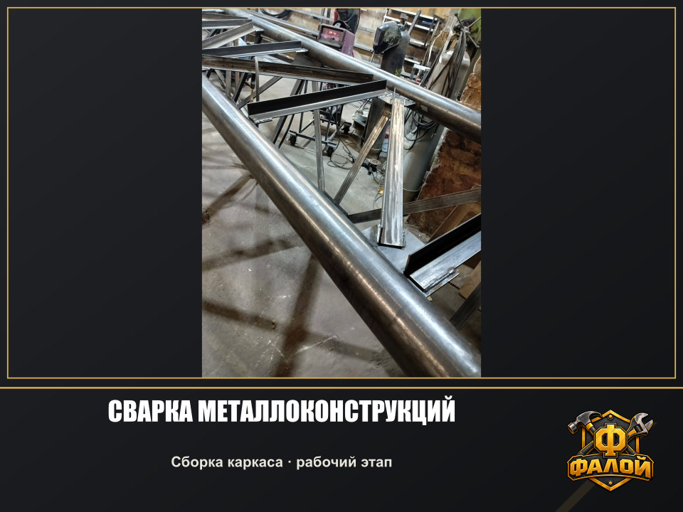 Сварка металлоконструкций. Сборка каркаса · рабочий этап